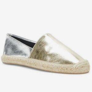 Rebecca Minkoff Gavin Gold Silver Espadrilles Sz 6.5